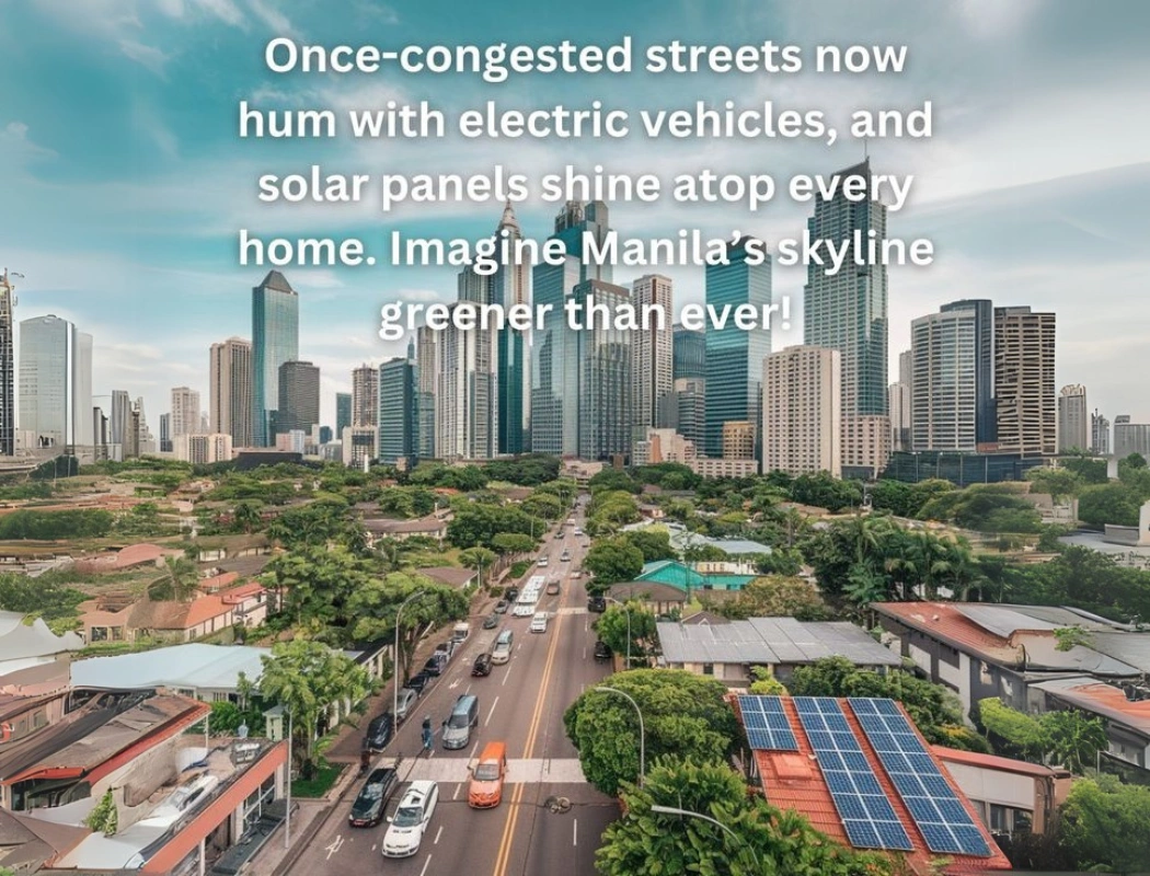 Manila City with solar panels on every home.