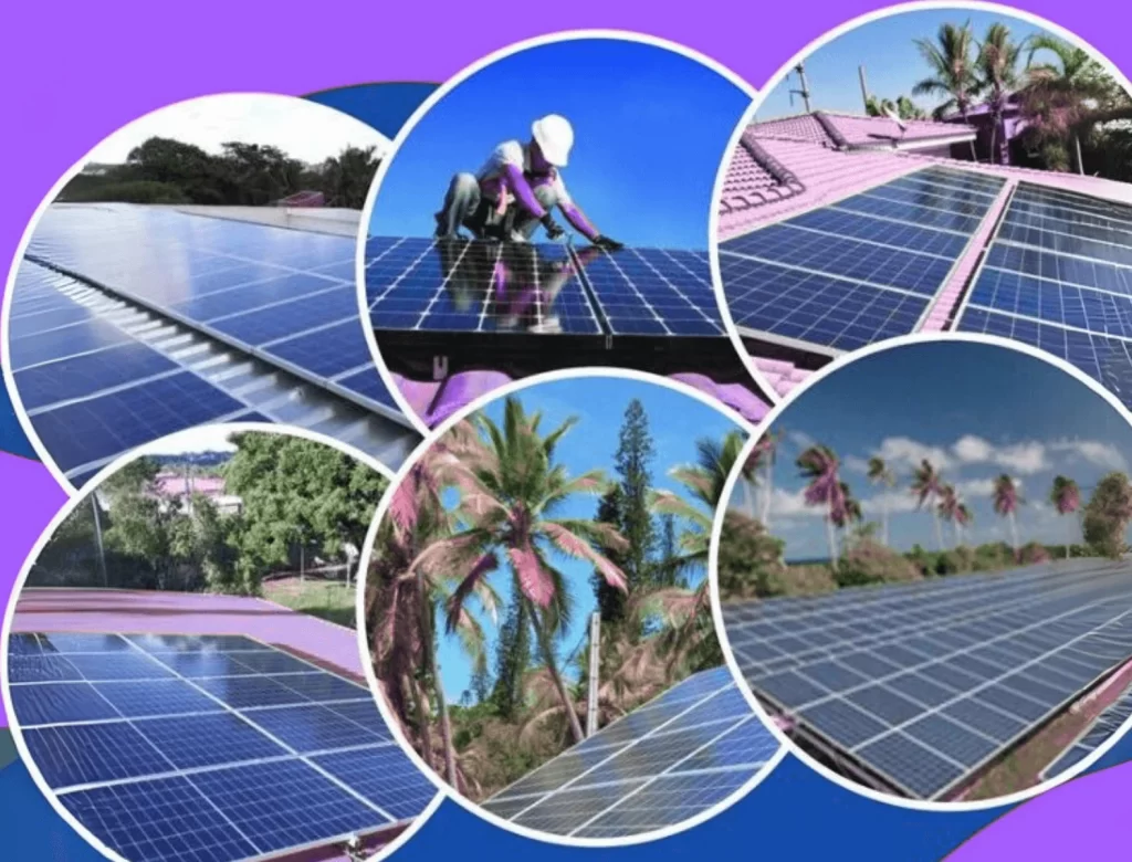 Solar panels installed in different homes